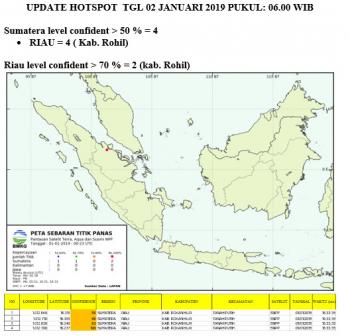 BMKG : Empat Titik Panas Terdeteksi di Riau
