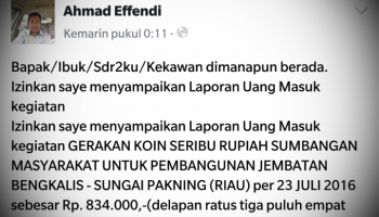 Ironi negeri Kaya Bengkalis: Kartel proyek merajalela, warga patungan bangun jembatan