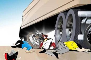 Lepas kendali & terjatuh, Sudi tewas dilindas truk