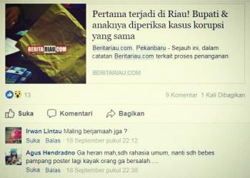 Ini kata Netizen soal Bupati di Riau & anaknya terseret kasus korupsi yang sama