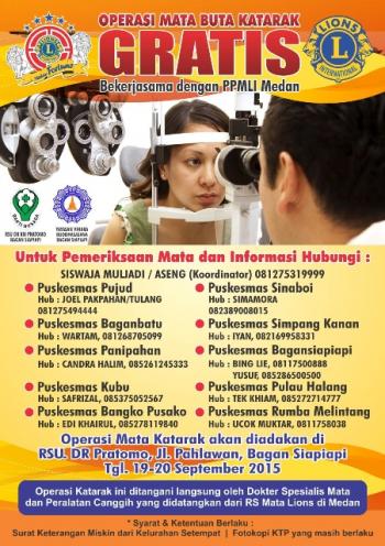Lions Club Medan Siapkan Rp 1,2 M untuk Operasi Katarak Gratis di Rohil