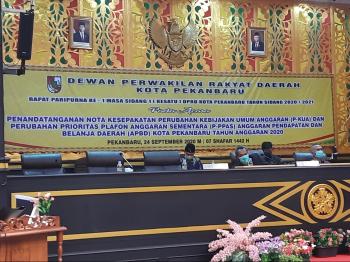 DPRD Pekanbaru & Pemko Gelar Paripurna MoU KUA-PPAS APBD-P Tahun Anggaran 2020