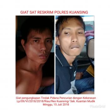 Polres Kuansing Bekuk Bandit Perampok Taksi Online