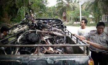 Keluar dari hutan Pelalawan, pencari madu asal Inhu dapati 5 unit sepedamotornya hangus