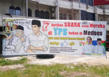 Eits! Spanduk #SilentVoterRiau Jokowi ditebar lagi, ternyata pemasangnya..