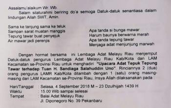 LAMR bakal gelar Tepuk Tepung Tawar ke Sandiaga Uno