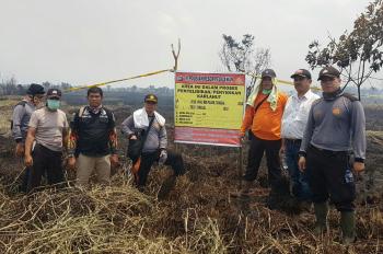 Terbakar lagi, areal PT Langgam Inti Hibrindo di Police Line