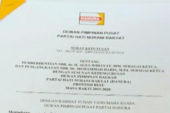 Kubu Ambhara pecat seluruh Pengurus DPD Hanura Riau