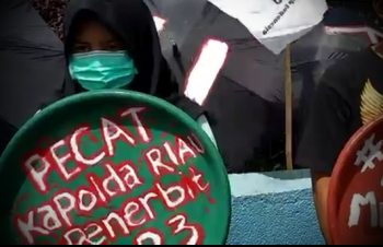 Demo "CABUT SP3" kasus Karlahut, Walhi: Pecat Kapolda Penerbit SP3!