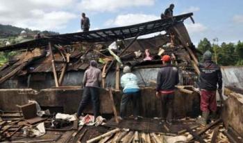 40 Puluh Rumah di Rambah Hilir Porak-poranda Diterjang Puting Beliung