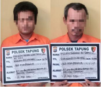 2 Pelaku Pencurian Plat Besi Tes Tank PT Chevron Digulung Polisi