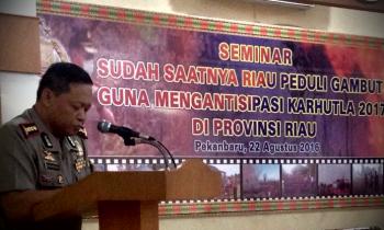 Gelar Seminar Peduli Gambut Bebas Asap, Kapolda Riau: bikin sekat kanal tak mahal jika gotong-royong