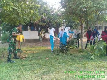 TMMD Tanamkan Jiwa Gotong Royong Pada Siswa Kampar