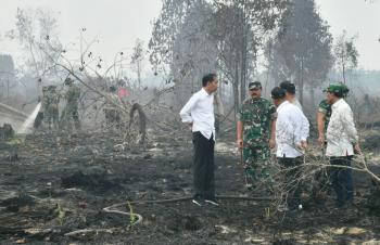 Lihat Pemadaman  Karhutla, Jokowi: Pekerjaan Luar Biasa