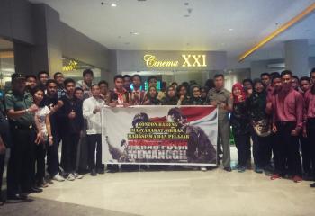Reaksi Pelajar di Pekanbaru di Nobar Merah Putih Memanggil dengan TNI