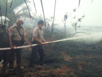 Polisi padamkan Karhutla di areal PT RAPP di Pelalawan