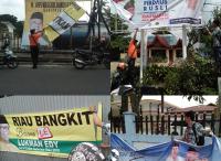 Puluhan APK Ilegal ditertibkan Panwaslu Pekanbaru dan Jajaran