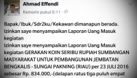 Ironi negeri Kaya Bengkalis: Kartel proyek merajalela, warga patungan bangun jembatan