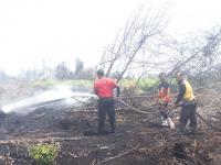 Cegah kebakaran meluas, Polres Bengkalis padamkan Api