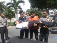 Polres Rohul Gelar Simulasi Pertongan Pertama Korban Laka Lantas Mudik 2016
