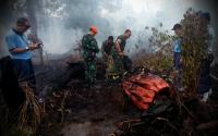 Bucket Bom Air Heli pemadam jatuh di lokasi karhutla