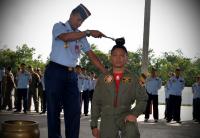 Sukses terbang 1000 jam, Penerbang TNI AU Pekanbaru dimandikan