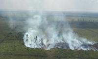Baru 3 hari padam, lahan di Desa Tasik Serai Bengkalis terbakar lagi, Danlanud geram