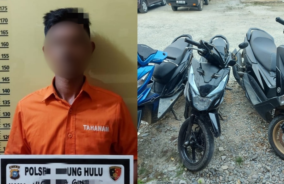 Polsek Tapung Hulu Gulung Pelaku & Amankan Tiga Unit Motor
