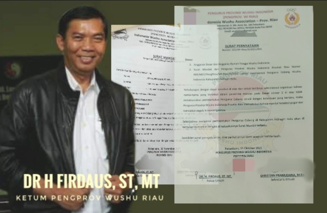 5 Tahun Vakum, Pengprov Wushu Riau Cabut Mandat Pembentukan Pengkab Inhu