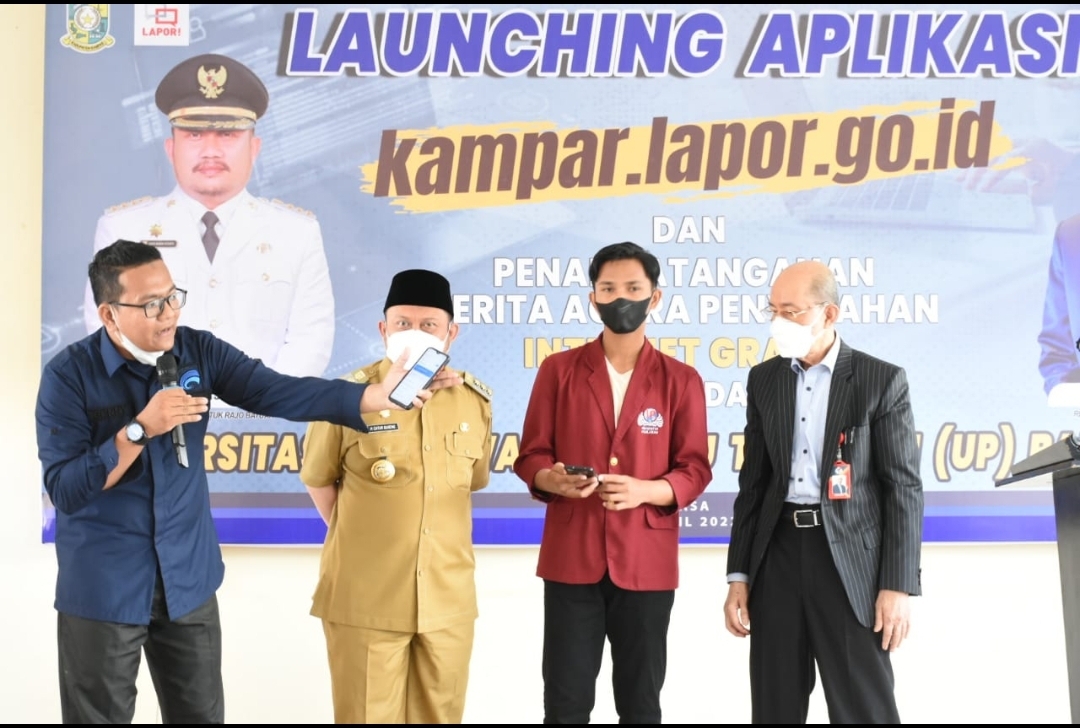 Bupati Kampar Launching Aplikasi Kampar.lapor.go.id di Universitas Pahlawan