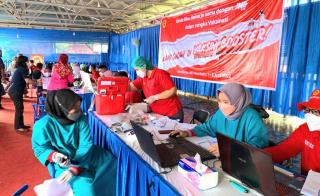 Gratis! BIN dan JNE Gelar Vaksinasi Booster 600 Orang, Kabinda Riau: Ibarat 2 Sehat, 3 Sempurna..