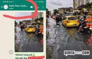 Ditanya Penanganan Banjir, Kadis PUPR Pekanbaru Pilih Bungkam Meski Sedang Online