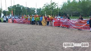 Serikat Buruh di Riau Gelar Deklarasi Tolak UU Cipta Kerja 