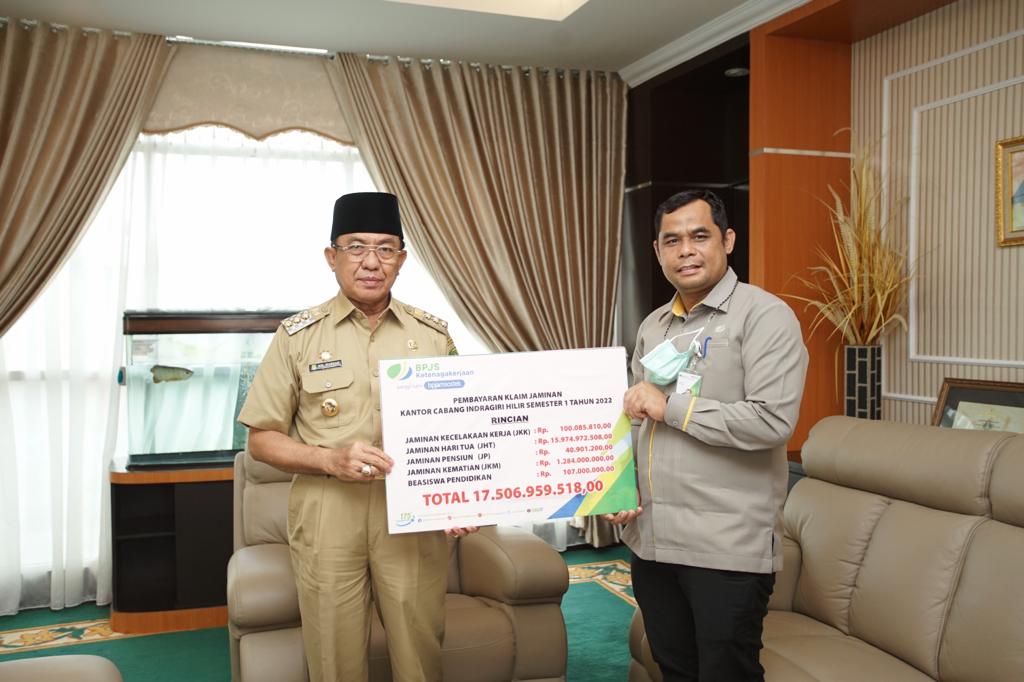 Bupati Wardan Apresiasi Pembayaran Klaim Rp17,5 Miliar oleh BPJamsostek Cabang Inhil