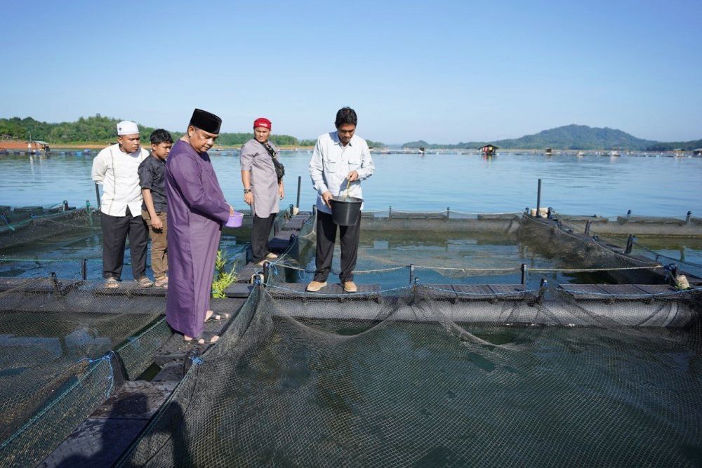 Wagubri Kagum Melihat Potensi Kerambah Ikan di Danau Koto Panjang