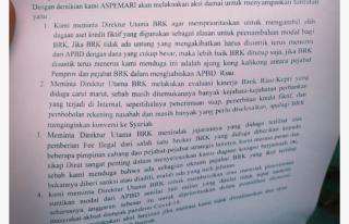 Bank Riau Kepri Jawab Tudingan ASPEMARI