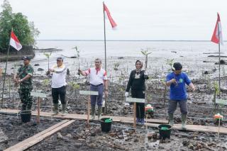 Gubernur Riau Lakukan Pencanangan 200 Ribu Bibit Mangrove di Bengkalis