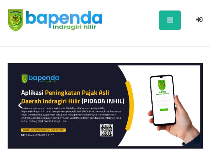 Kini Warga Inhil Bisa Bayar Pajak Pakai plikasi Pidada Inhil