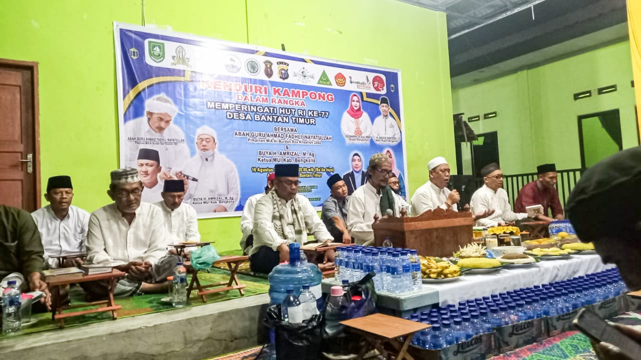 HUT ke-77 RI, Mahasiswa KKN STIE Syariah Bengkalis di Bantan Timur Gelar Kenduri Desa