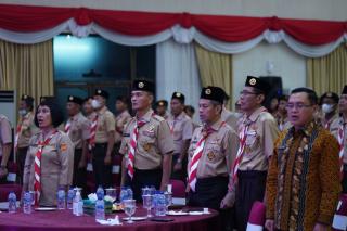 Masrul Kasmy Lepas 241 Kontingen Daerah Riau Ikuti Jamnas XI Tahun 2022 di Cibubur