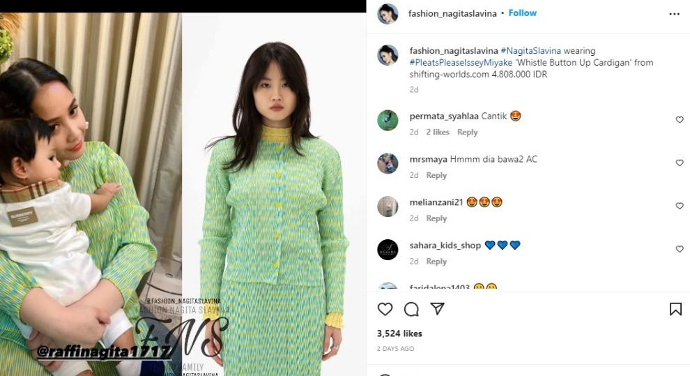 Ternyata Segini Harga Baju Nagita Slavina yang Disebut Netizen Mirip Tikar Plastik