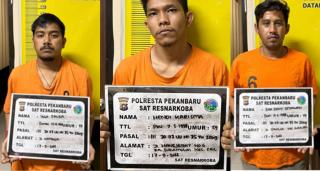 Tim Patroli Multi Sasaran Polresta Pekanbaru Amankan Tiga Pemuda yang Bawa Ganja 90,97 Gram