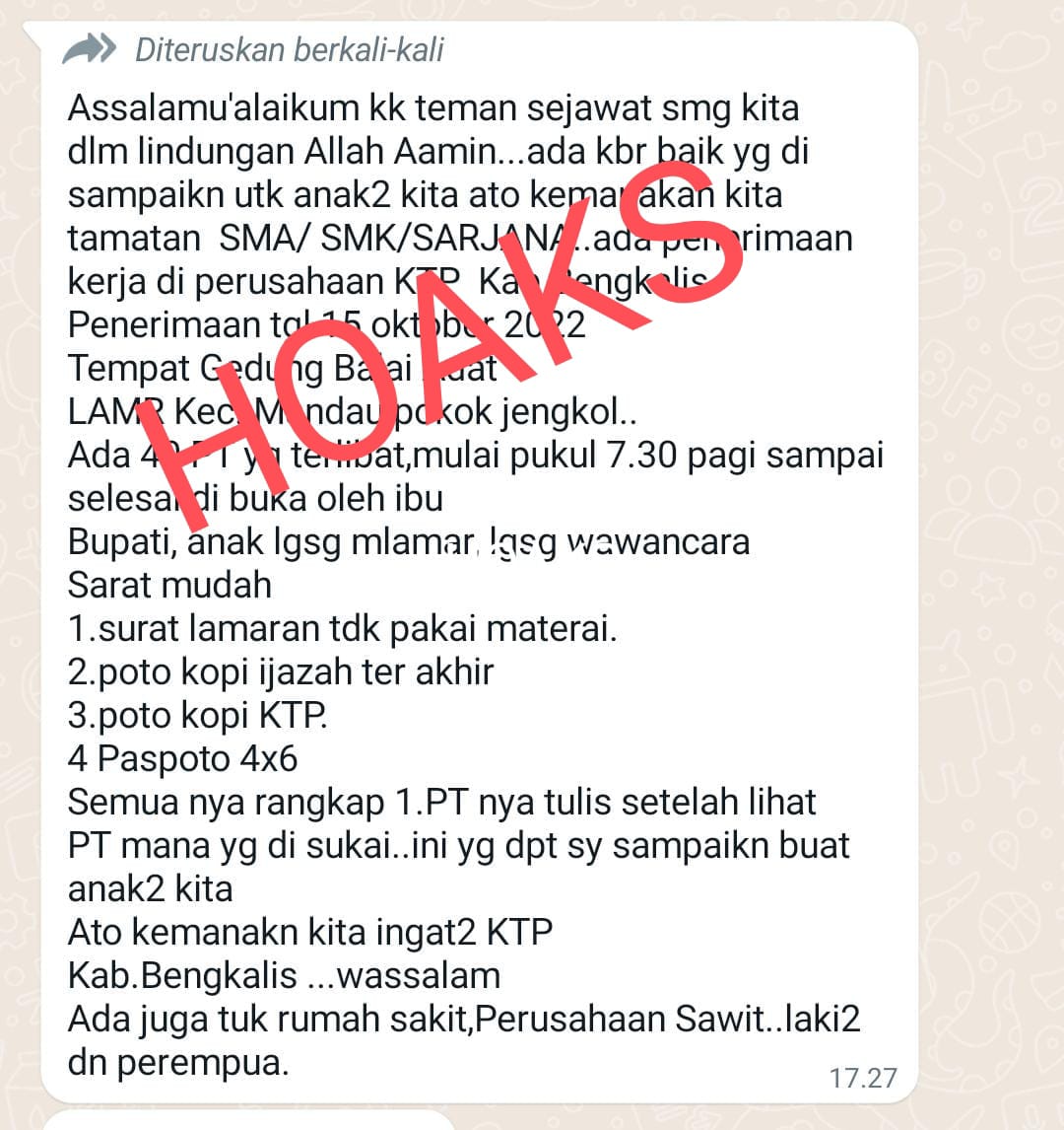 Kabar Bupati Kasmarni Buka Lowongan Kerja Besar-Besaran di Mandau, Ini Penjelasan Diskominfotik