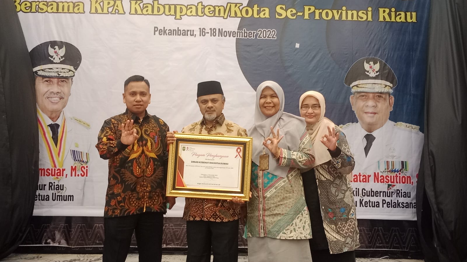 Dinilai Aktif Lakukan Pencegahan HIV/AIDS, Pemko Dumai Raih Penghargaan