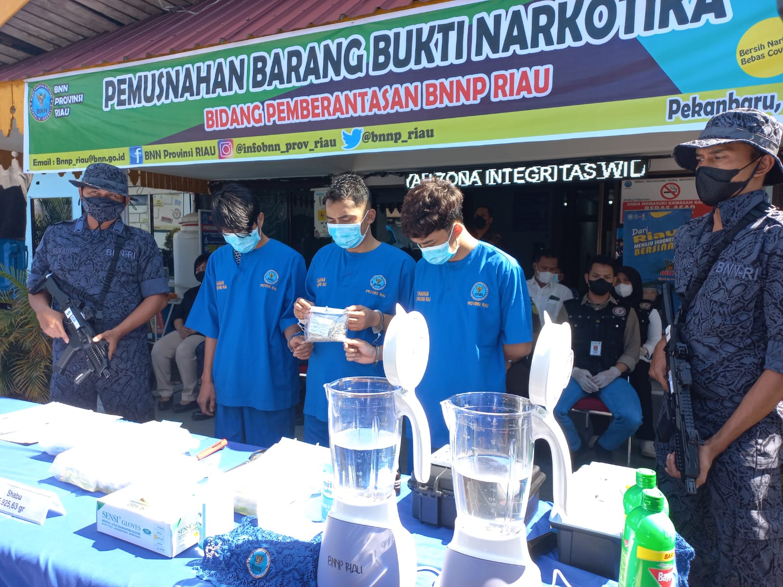 BNNP Gelar Pemusnahan 841 Butir Pil Ekstasi, dan 5,925,63 Gram Shabu