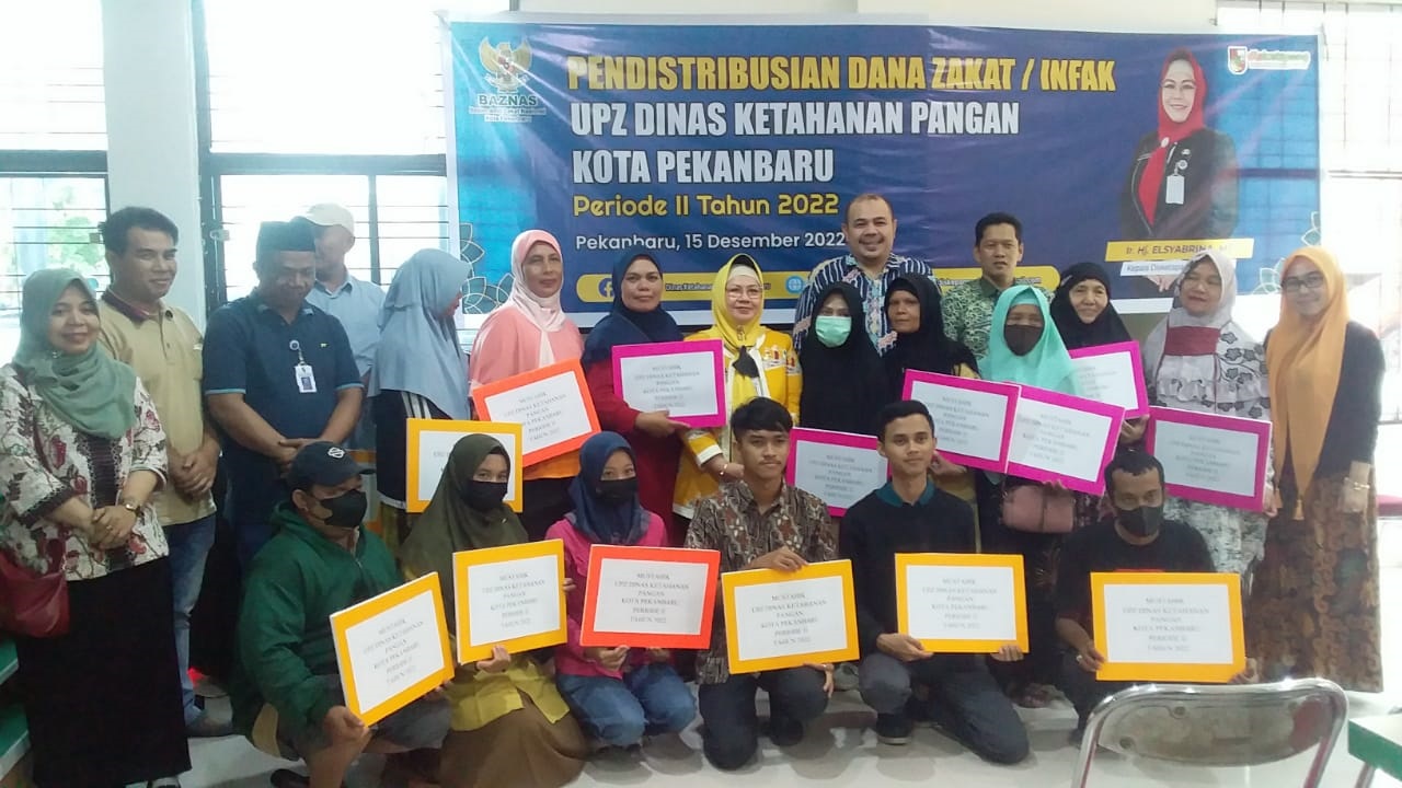 Disketapang Pekanbaru Salurkan Zakat kepada Puluhan Mustahiq