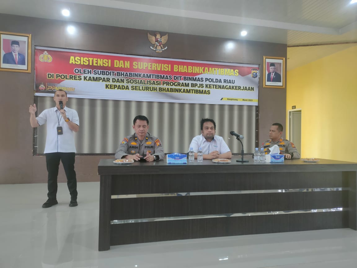 BPJamsostek Jelaskan Manfaat Program Perlindungan Bagi Tenaga Kerja di Polres Kampar