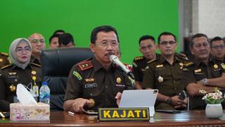 Kajati Riau Mengikuti Kegiatan Kunjungan Kerja Jaksa Agung Secara Virtual