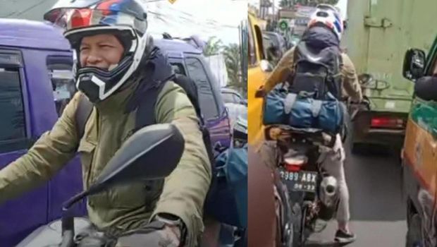 Viral Ariel NOAH Macet-macetan Naik Motor Saat Mudik Lebaran