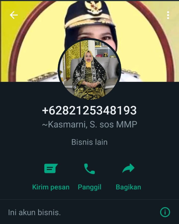 Waspada! Aksi Penipuan Catut Nama Bupati Bengkalis Kasmarni